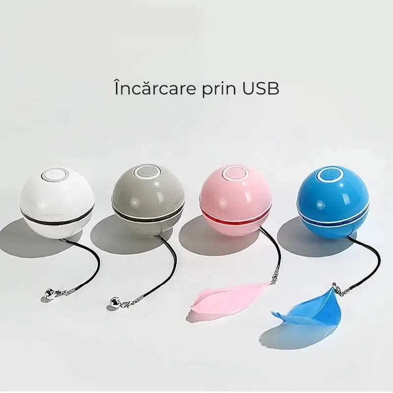 Jucarie Smart Ball Reincarcabila, cu accesoriu, Jucarie interactiva Pisici